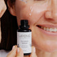 Laponie Calming Serum applied to cheek with pipette